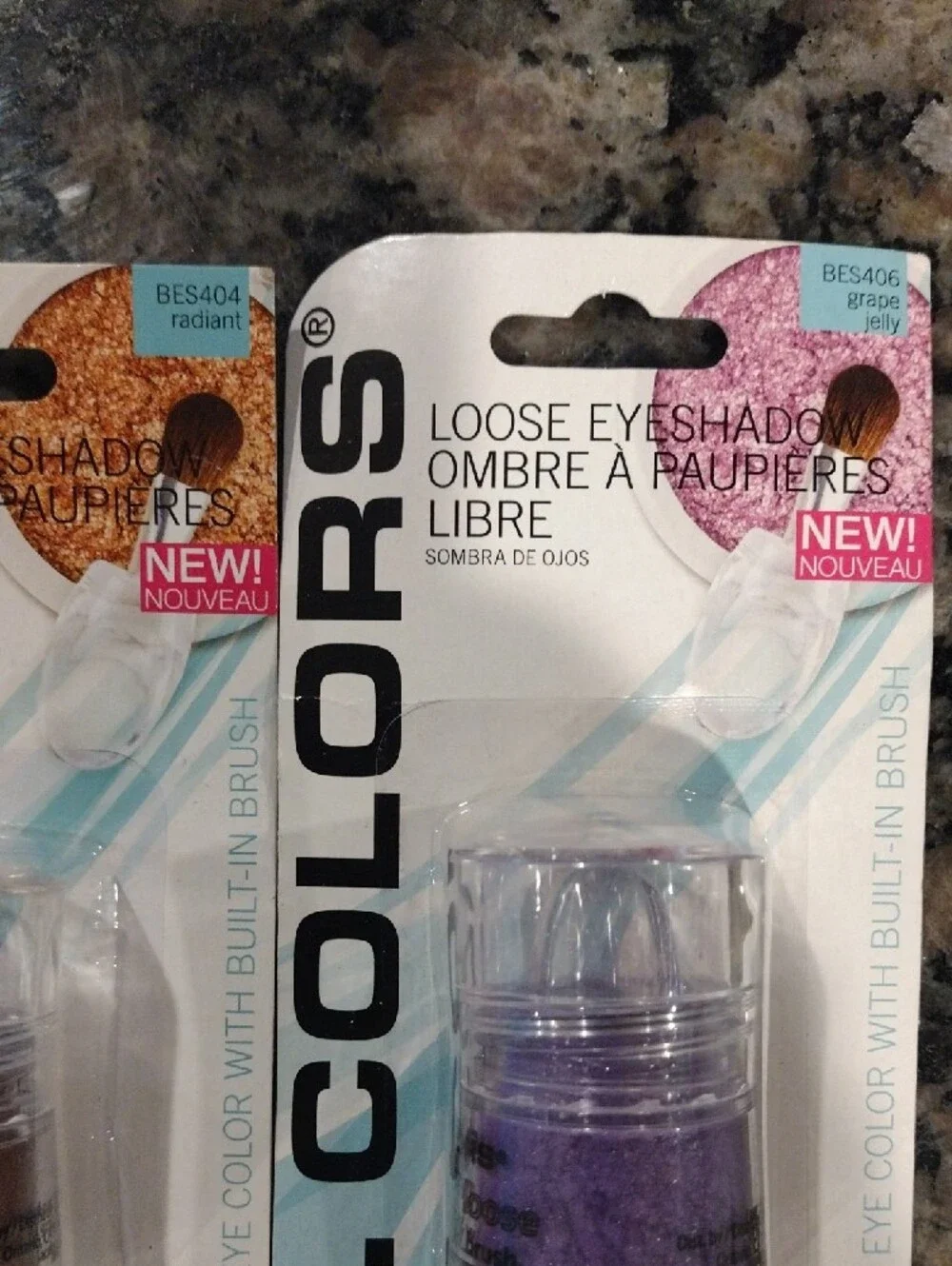Lot of 2 L.A COLORS Shimmer Loose Eyeshadow radiant & grape jelly 0.10 oz new